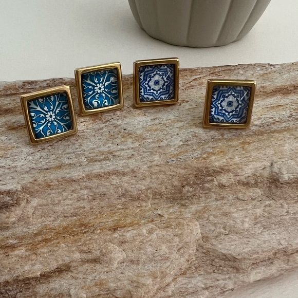 Elegant Boho Stud Earrings -Gold Trendy Stud Earrings- Stylish Stud Earring Set - Picture 5 of 15